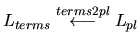 $ L_{terms} \overset{terms2pl}{\longleftarrow} L_{pl}$