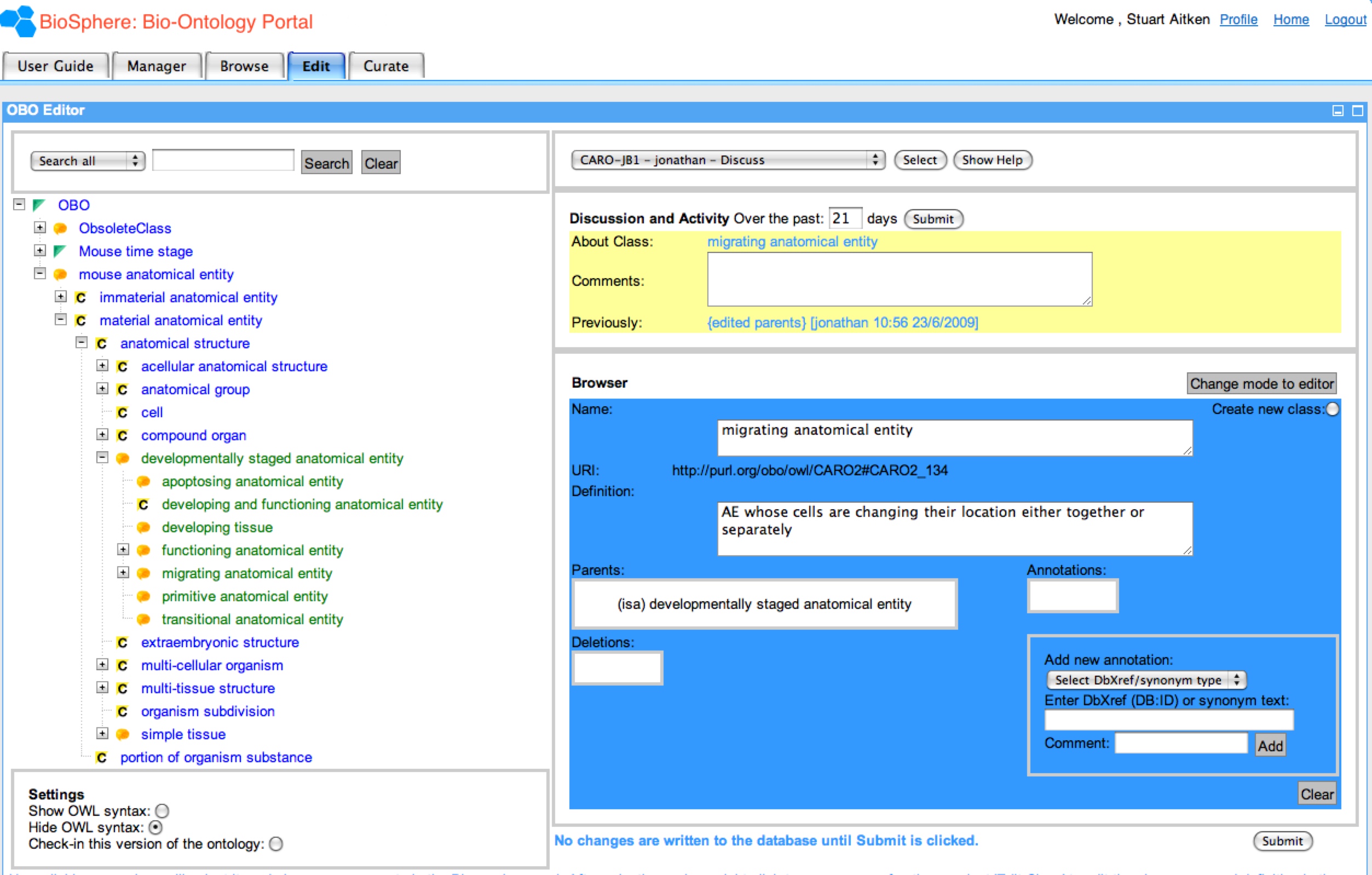 biosphere GUI